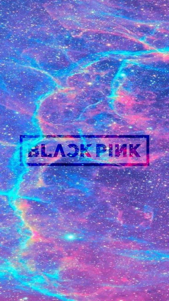 宇宙星雲壁紙，中央有BLACKPINK標誌。