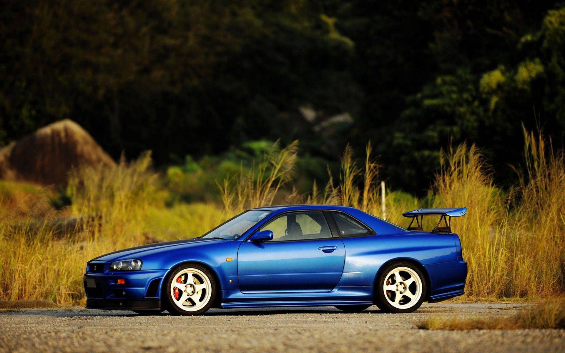 藍色 Nissan Skyline GTR R33 壁紙