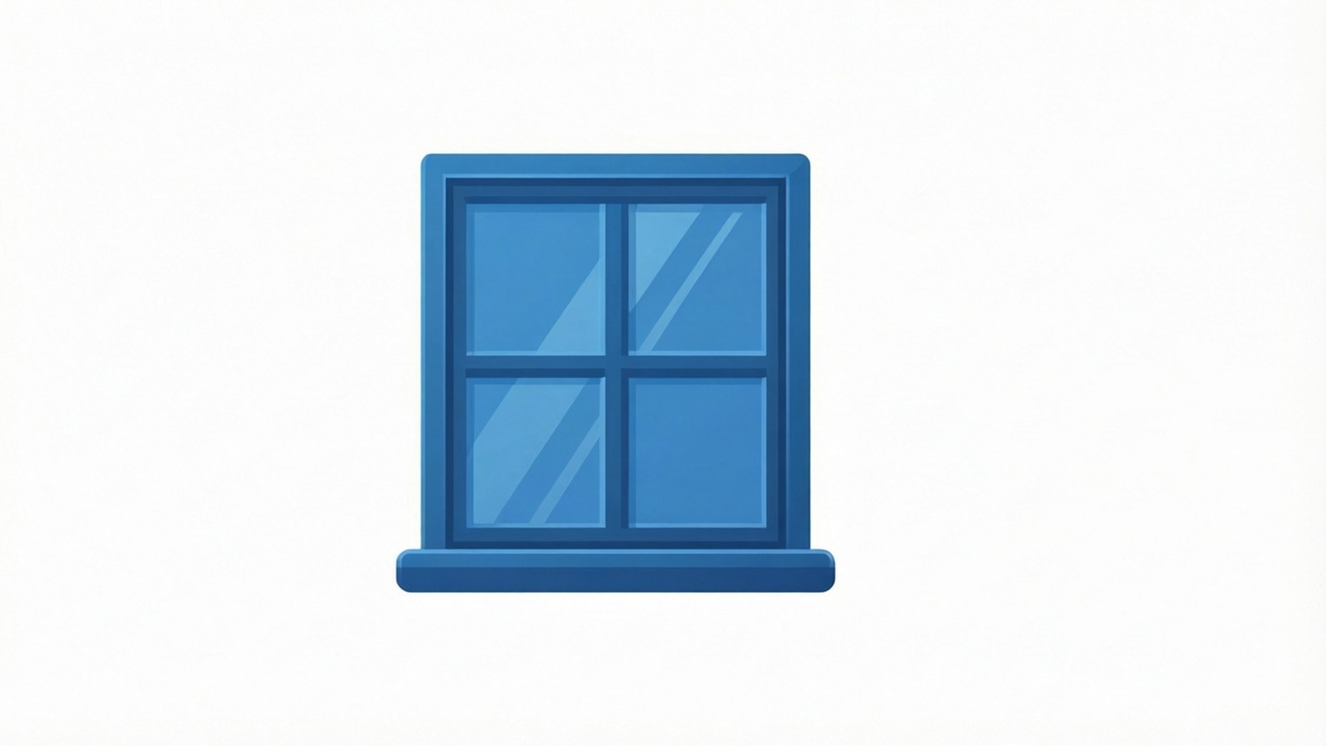 Windows 11 桌布 壁紙 — 一個簡單的藍色窗戶圖標，帶有四個窗格和乾淨的白色背景。