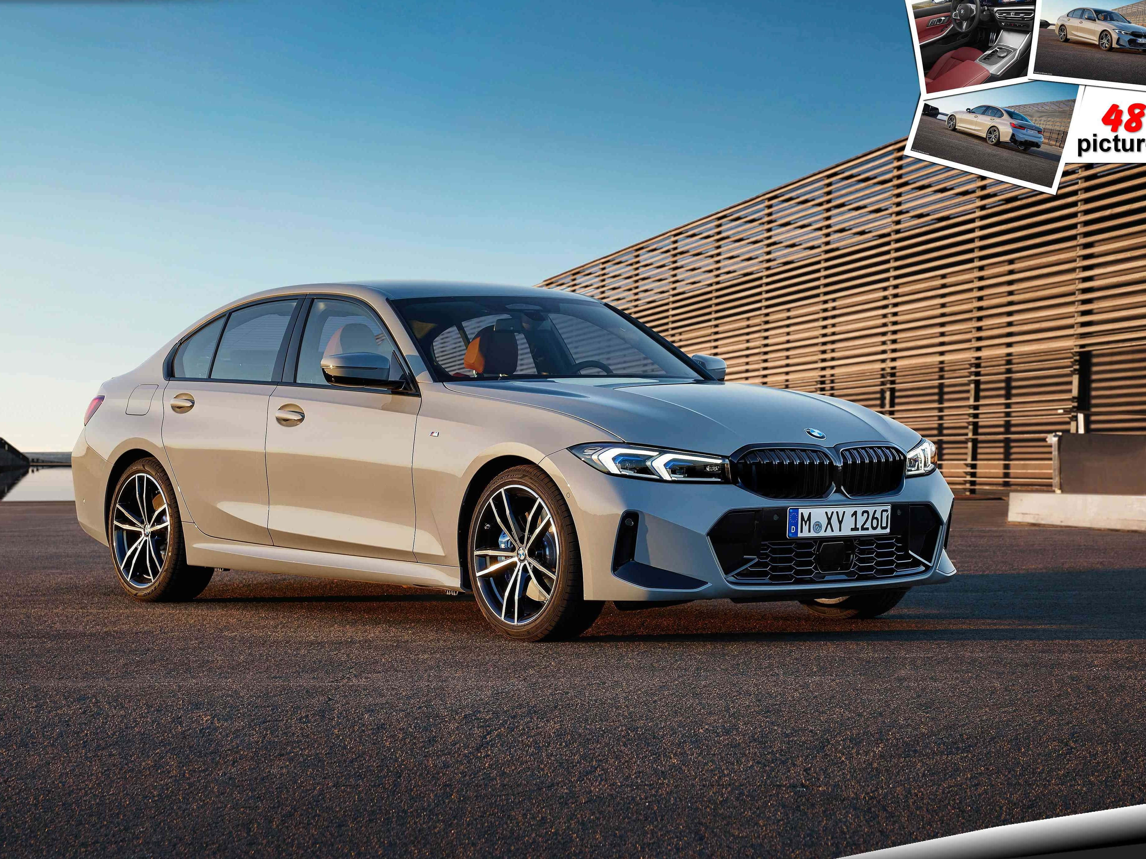 BMW 328：經典傳奇 壁紙 — 一架時尚的銀色寶馬3系房車停在瀝青路上，背景是木條牆，上方是晴朗的藍天。