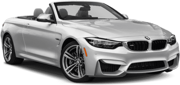 銀色 BMW 雙門敞篷車外觀 壁紙 — 一輛時尚的銀色寶馬開篷跑車，帶有黑色飾邊和合金輪圈，在工作室燈光下展示。