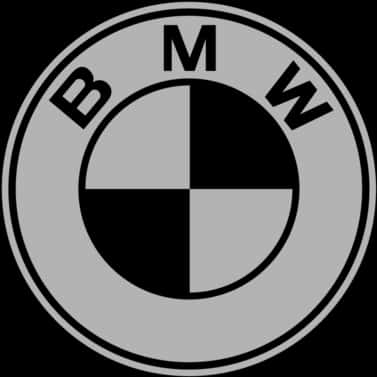 黑白BMW標誌 壁紙 — 經典BMW標誌，黑色圓形背景上帶有灰色圓形底色及黑白四象限。