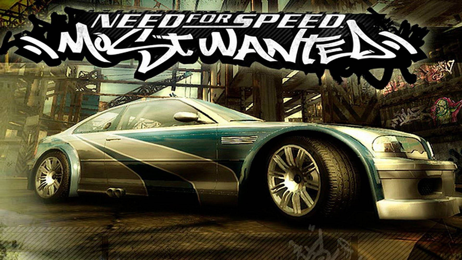 青綠色和銀色改裝車在塗鴉小巷中，上方有 Need for Speed Most Wanted 標誌。