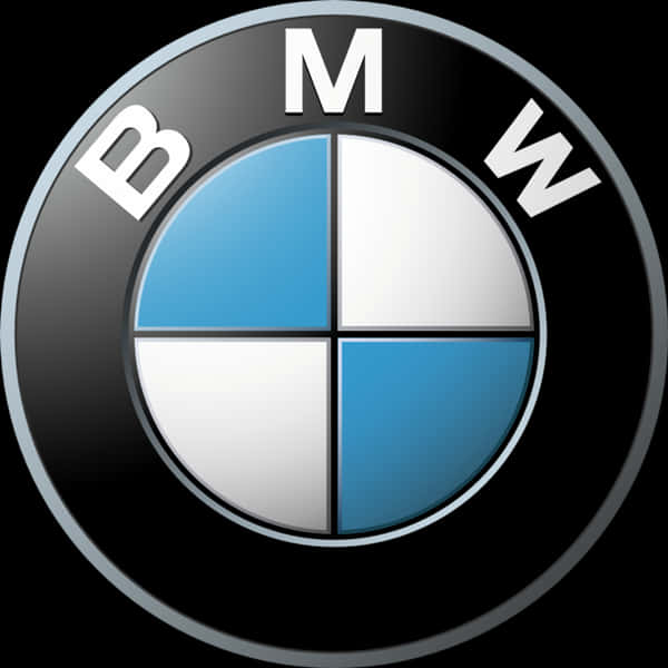 BMW 古典標誌 壁紙 — 標誌性的BMW標誌，黑色背景上帶有藍色和白色的四分之一圓。