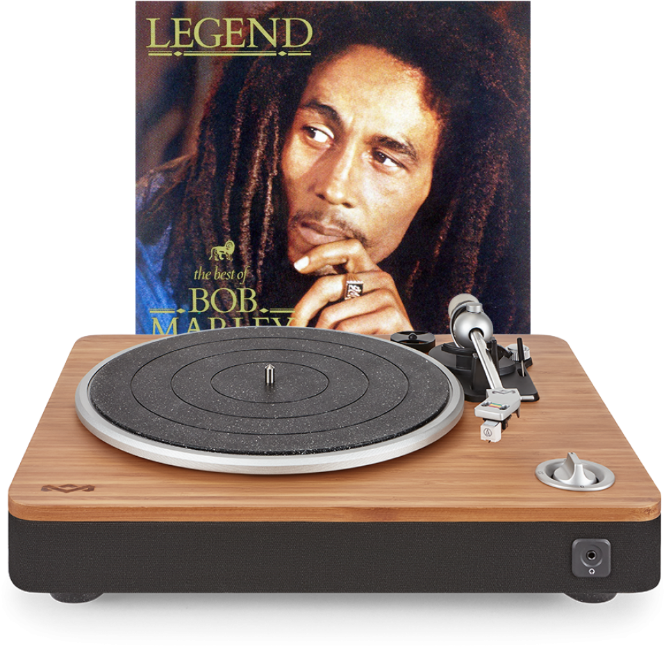 Bob Marley Legend 專輯在黑膠唱盤上播放 壁紙