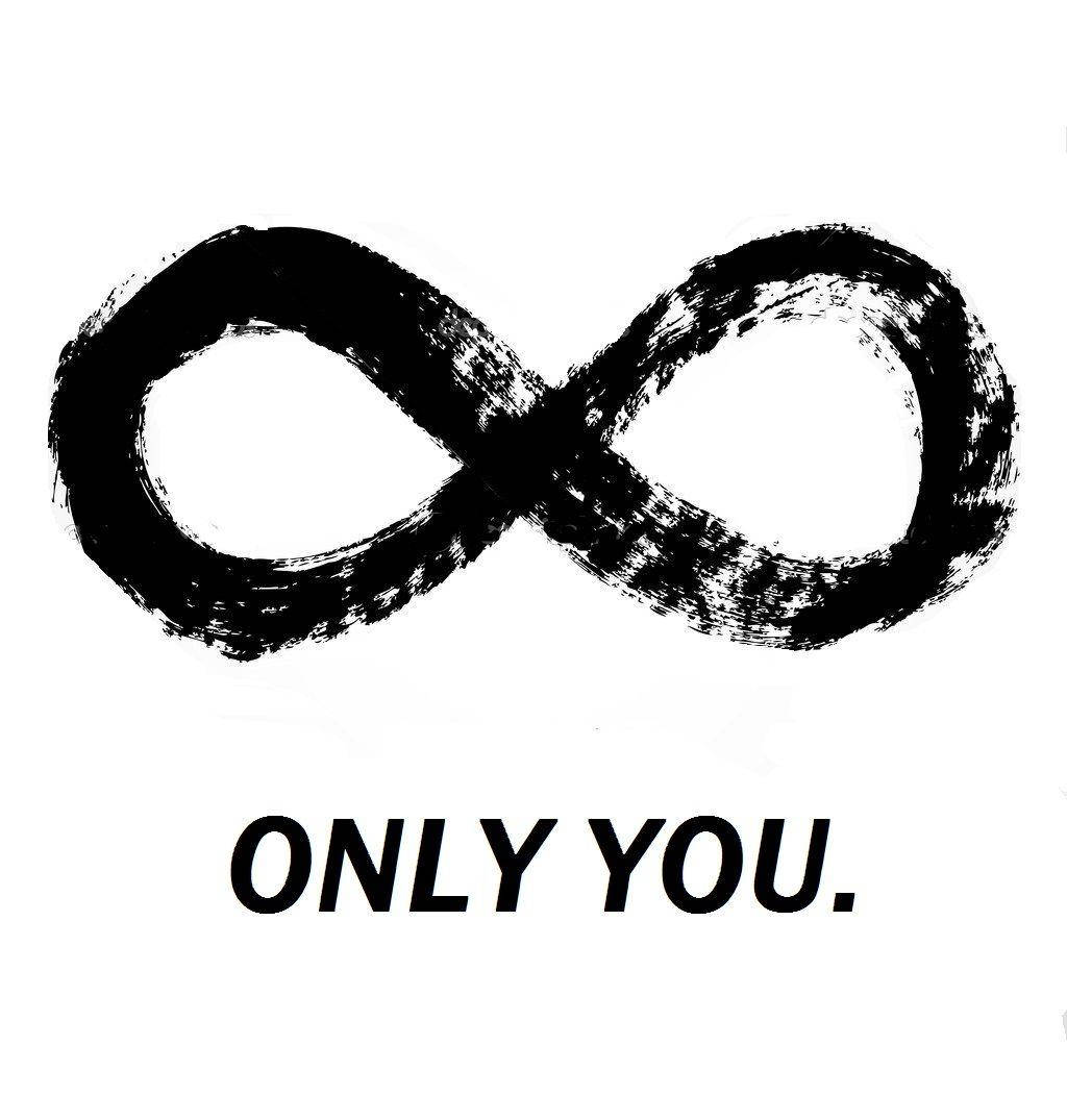 無限符號，以粗黑字體寫有 only you。