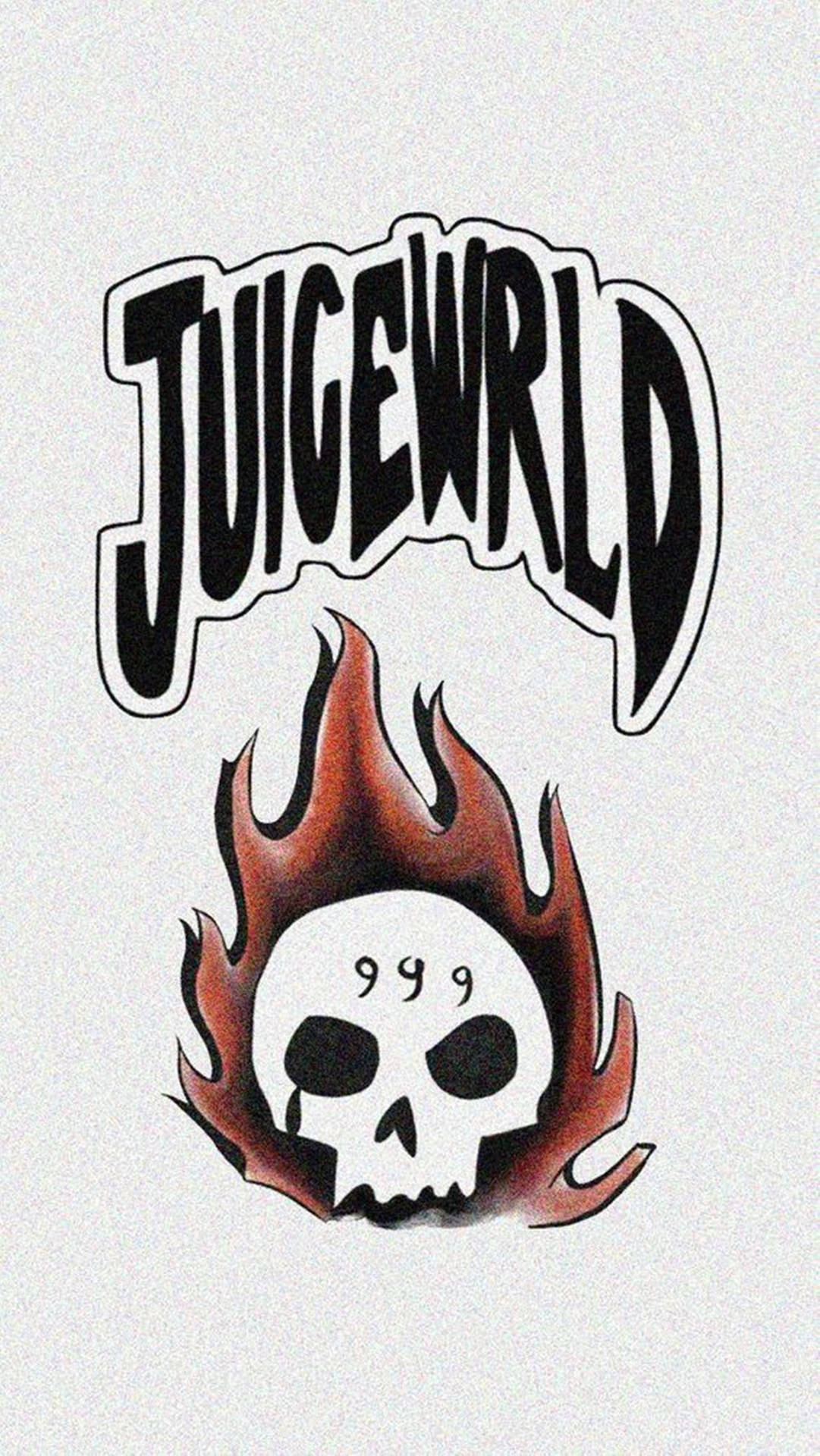 火焰骷髏頭帶有「999」，下方係粗體「JUICEWRLD」文字標誌。