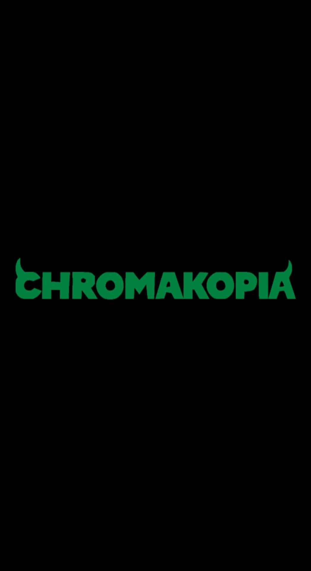  壁紙 — 粗體綠色文字 chromakopia 帶有角狀末端，居中於純黑色背景上。
