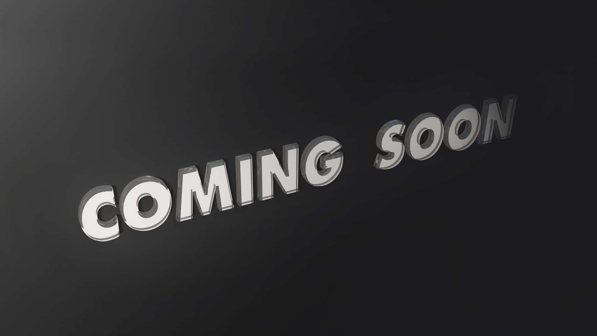 金屬3D文字在深色背景上顯示coming soon