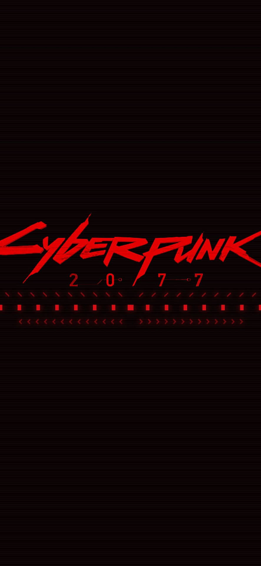 帶有掃描線和菲林條設計的暗色屏幕上的紅色 cyberpunk 文字。