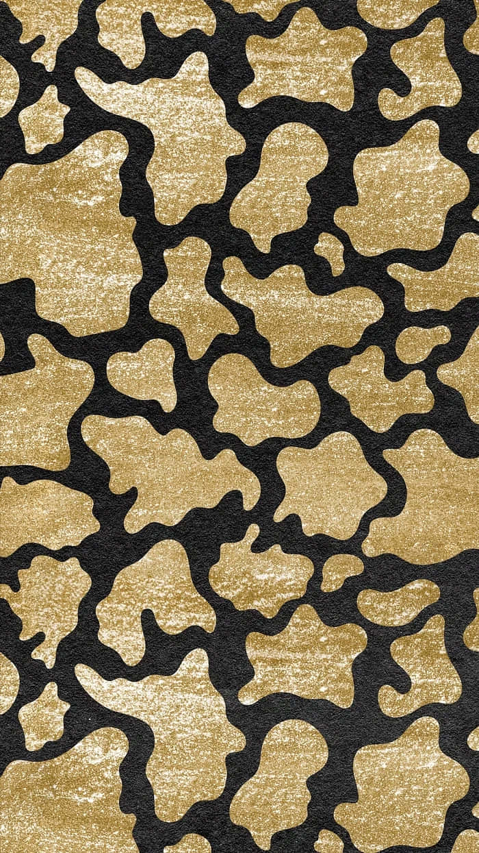 Cheetah Print Aesthetic 桌布 壁紙 — 大膽的黑色閃金豹紋圖案牆紙。
