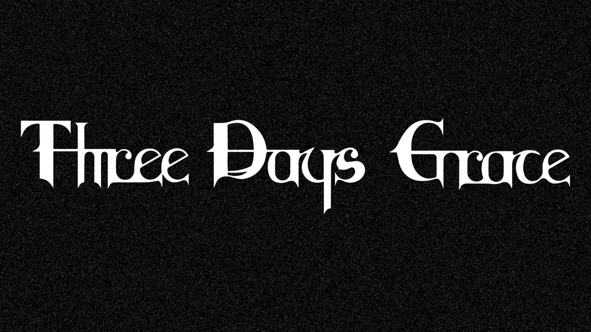  壁紙 — 粗體白色哥德文字在紋理黑色背景上顯示 Three Days Grace。