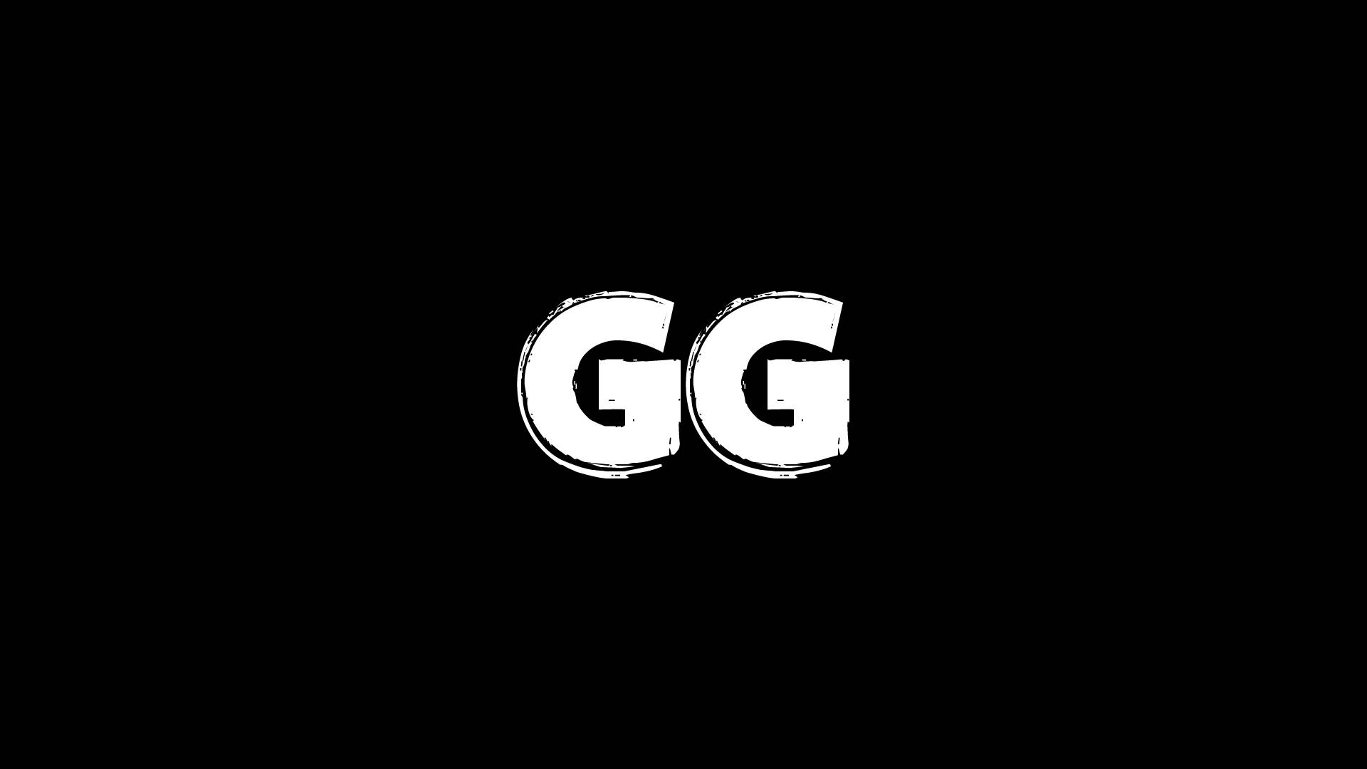 黑色背景上帶粗糙邊緣的風格化白色GG字母。