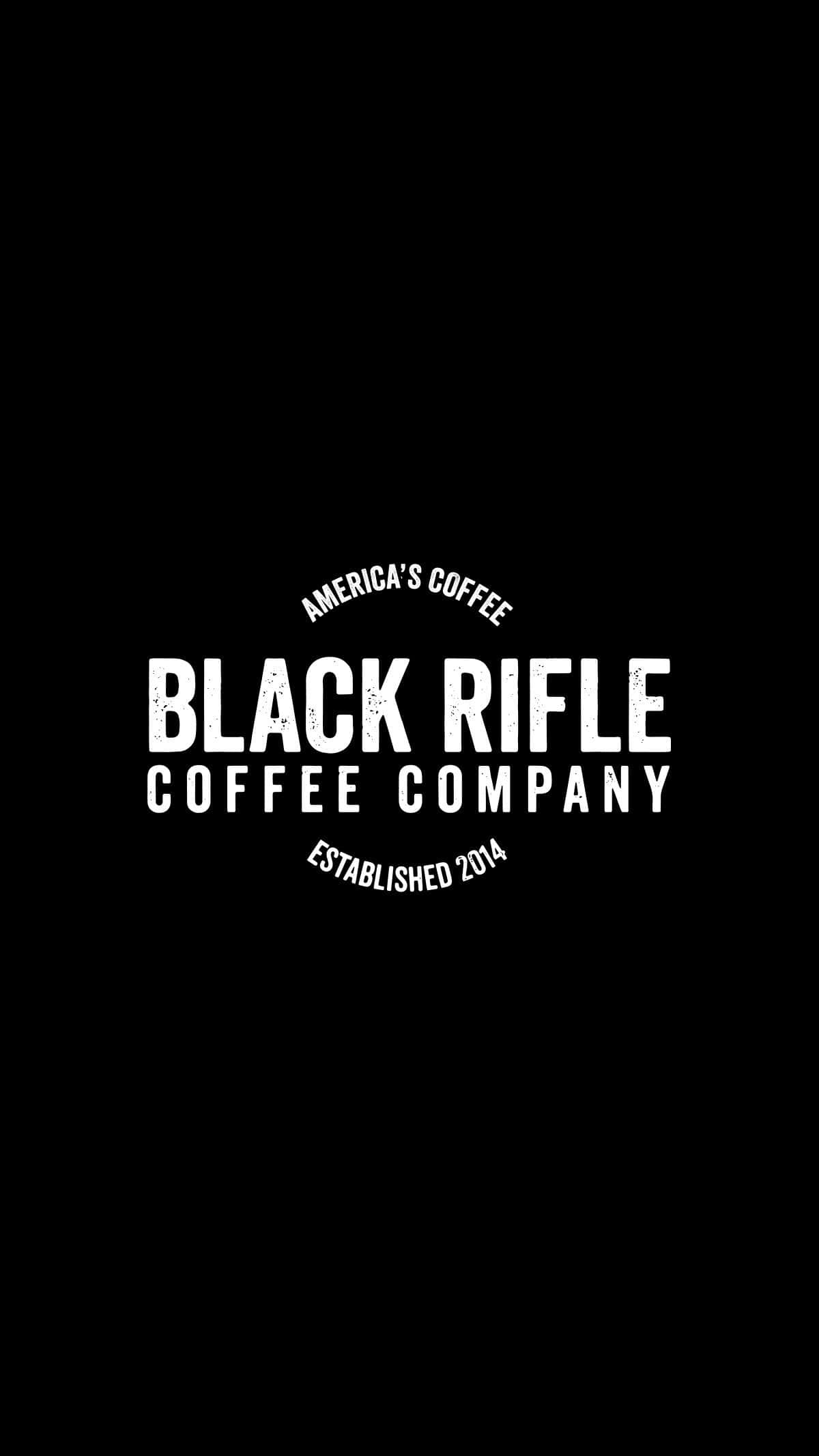 Black Coffee 桌布 壁紙 — Black Rifle Coffee Company 的粗體白色文字標誌，居中於純黑色背景上。