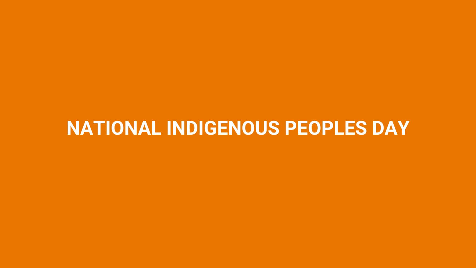  壁紙 — 粗體白色文字在純橙色背景中央顯示national indigenous peoples day。