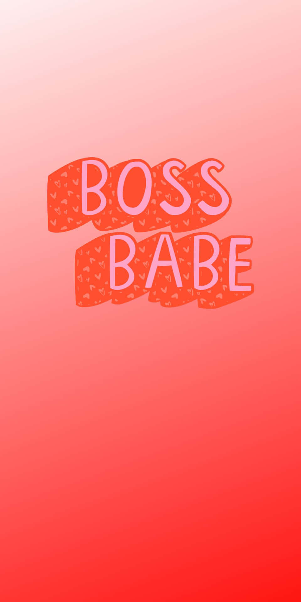 Boss babe 勵志文字圖形，背景為粉紅和橙色漸變