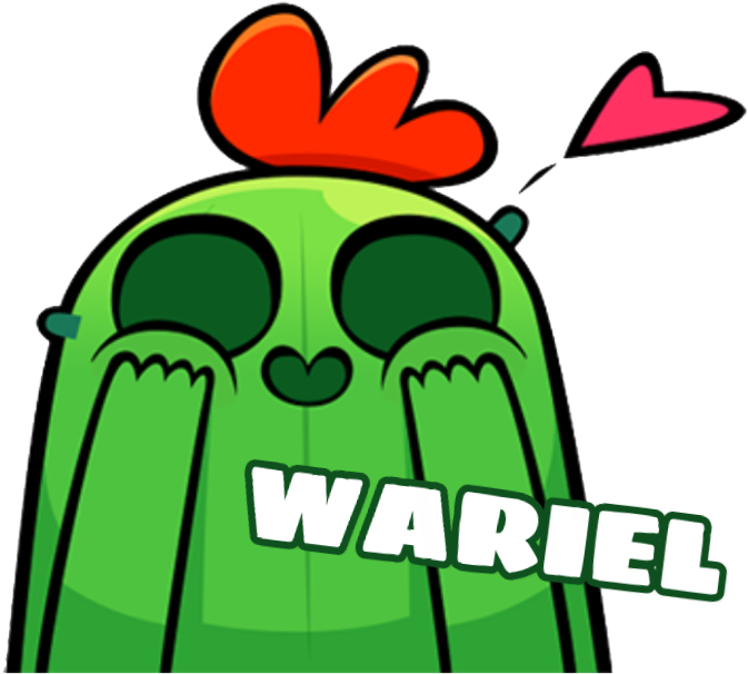 Brawl Stars 植物角色斯普羅特愛意表情 壁紙 — 一個卡通仙人掌角色，有紅色心形頭髮和紅暈的臉頰，用手遮住臉，附近有心形漂浮。