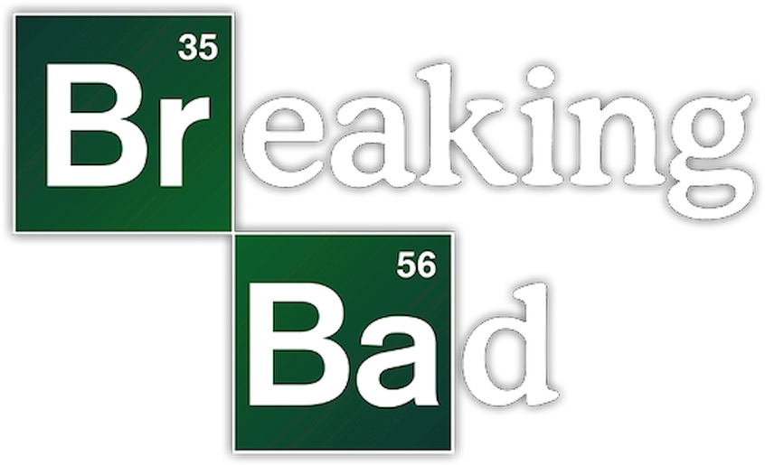 Breaking Bad 元素標誌 壁紙 — 《絕命毒師》標誌設計成元素週期表樣式，帶有綠色方塊和白色文字，背景為黑色。