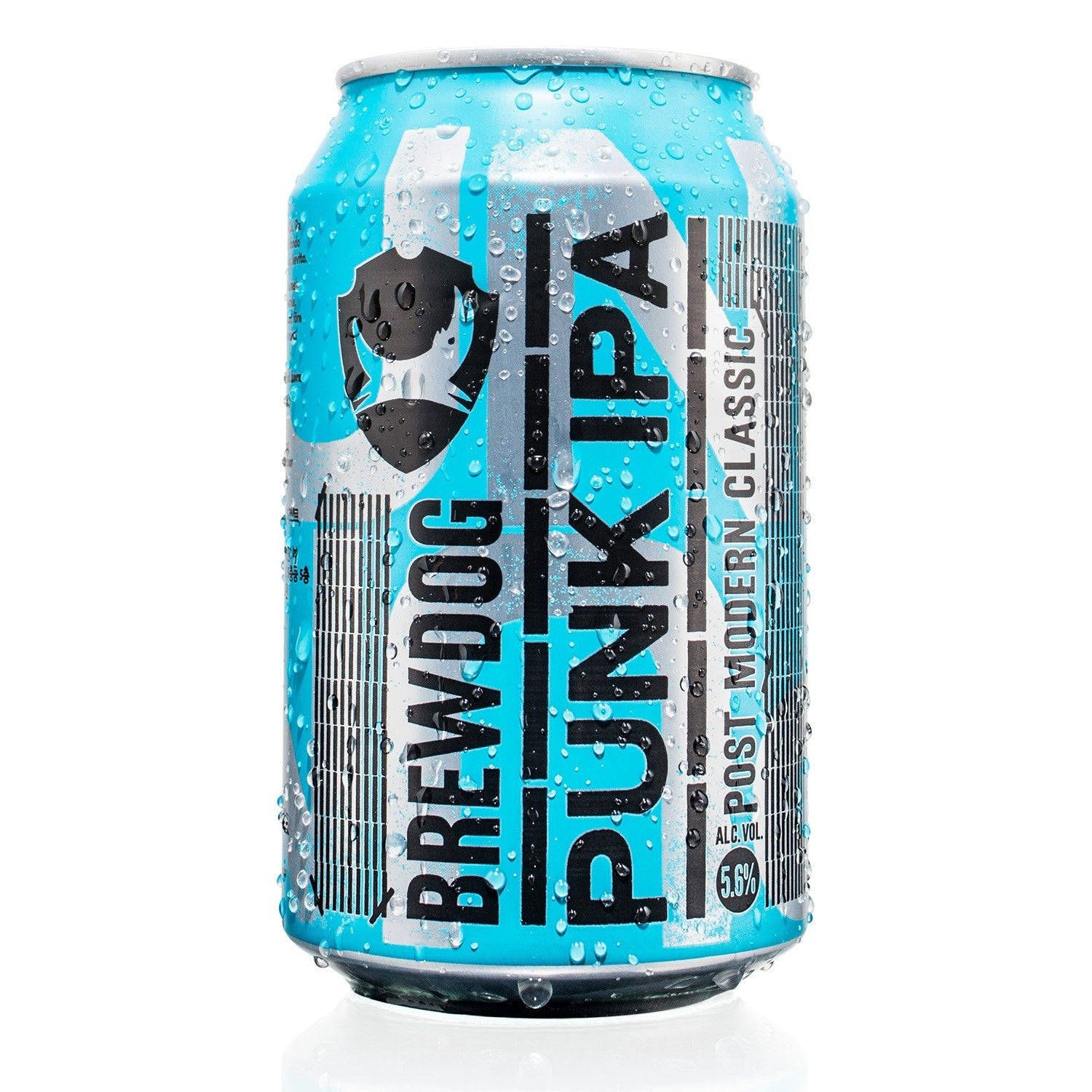 BrewDog Cold Punk Ipa 啤酒罐 壁紙 — 冰凍的BrewDog Punk IPA罐頭帶有冷凝水珠，在純白背景上閃閃發光。