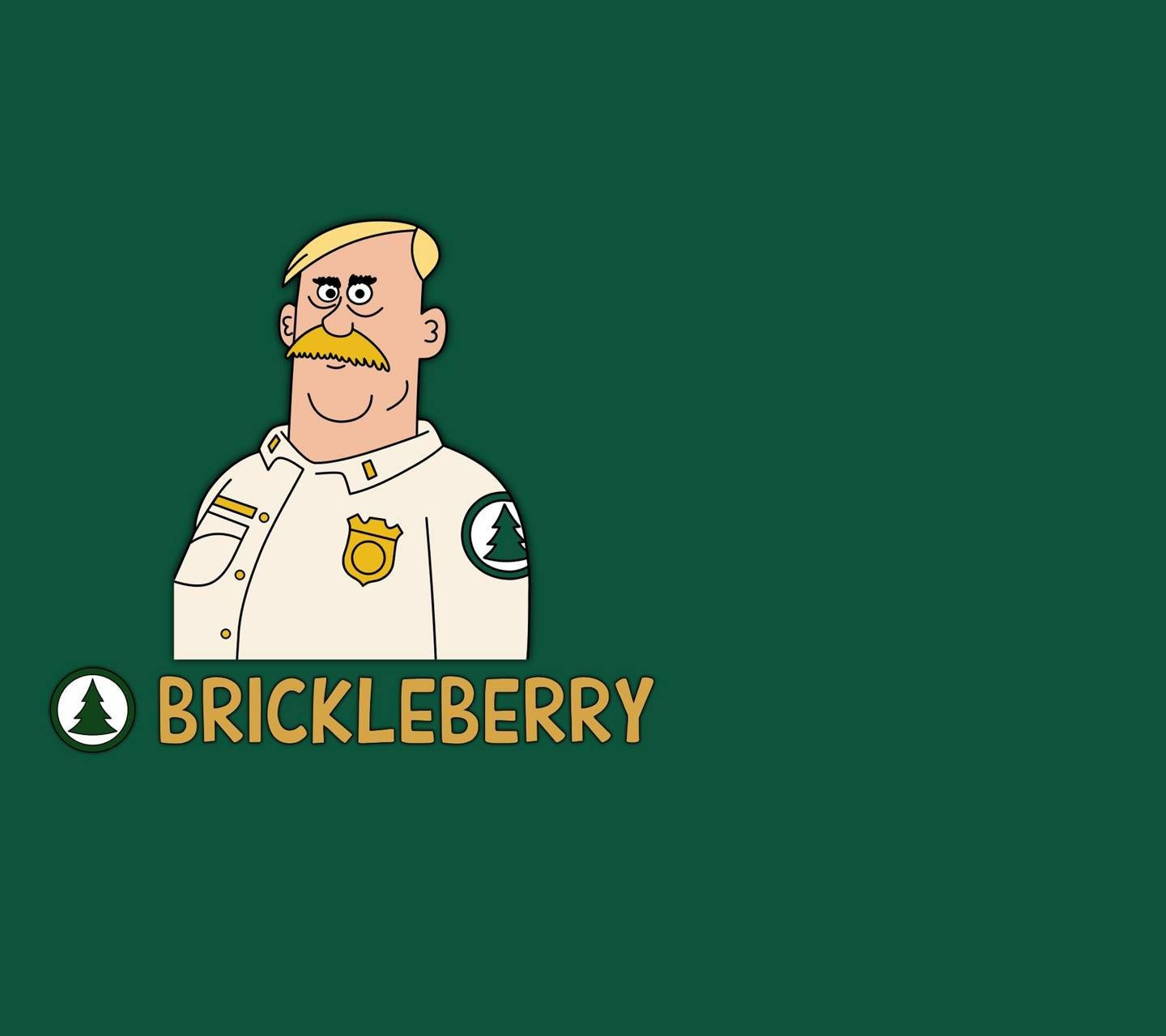 來自 Brickleberry 的卡通警長角色，鬍鬚和制服在綠色背景上。