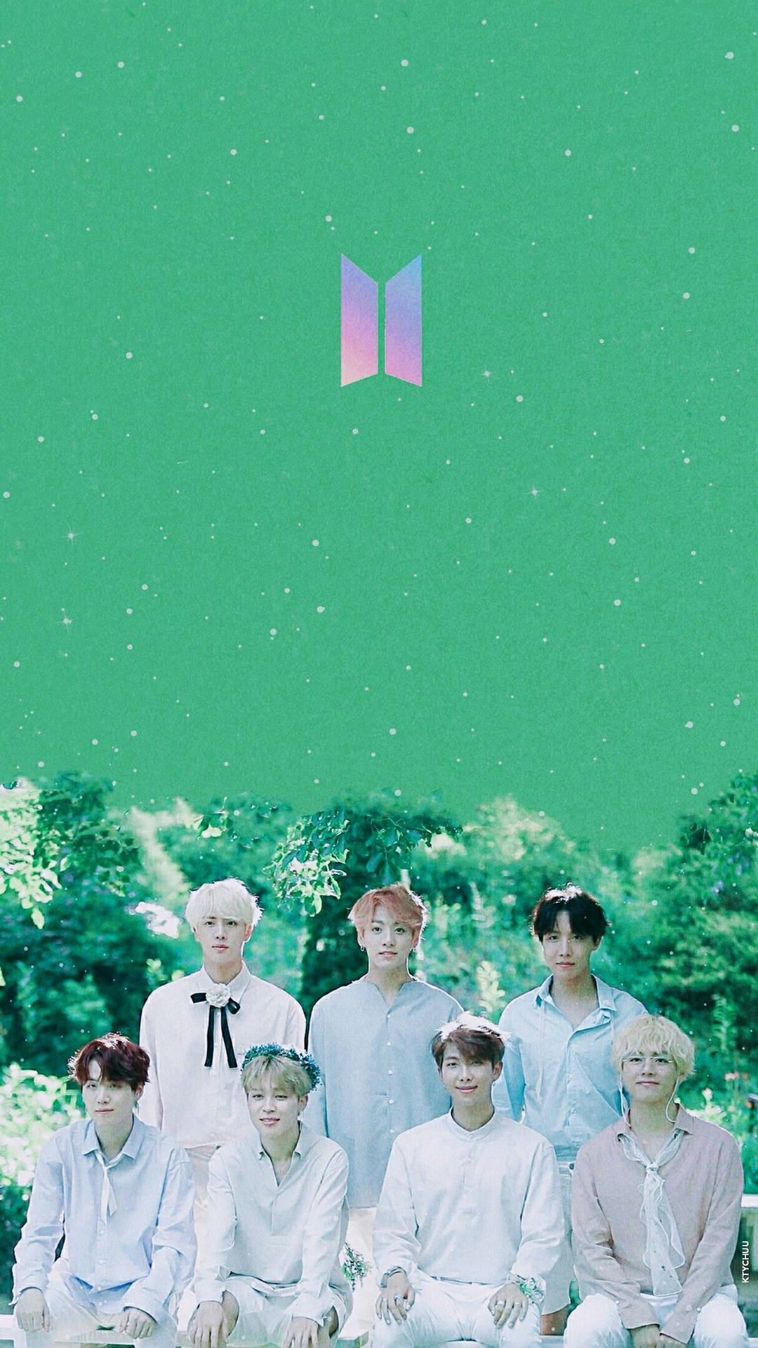 BTS 2020 綠色主題壁紙