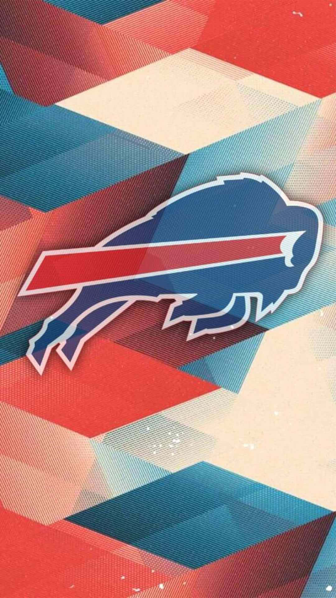 Buffalo Bills 標誌在彩色幾何背景上