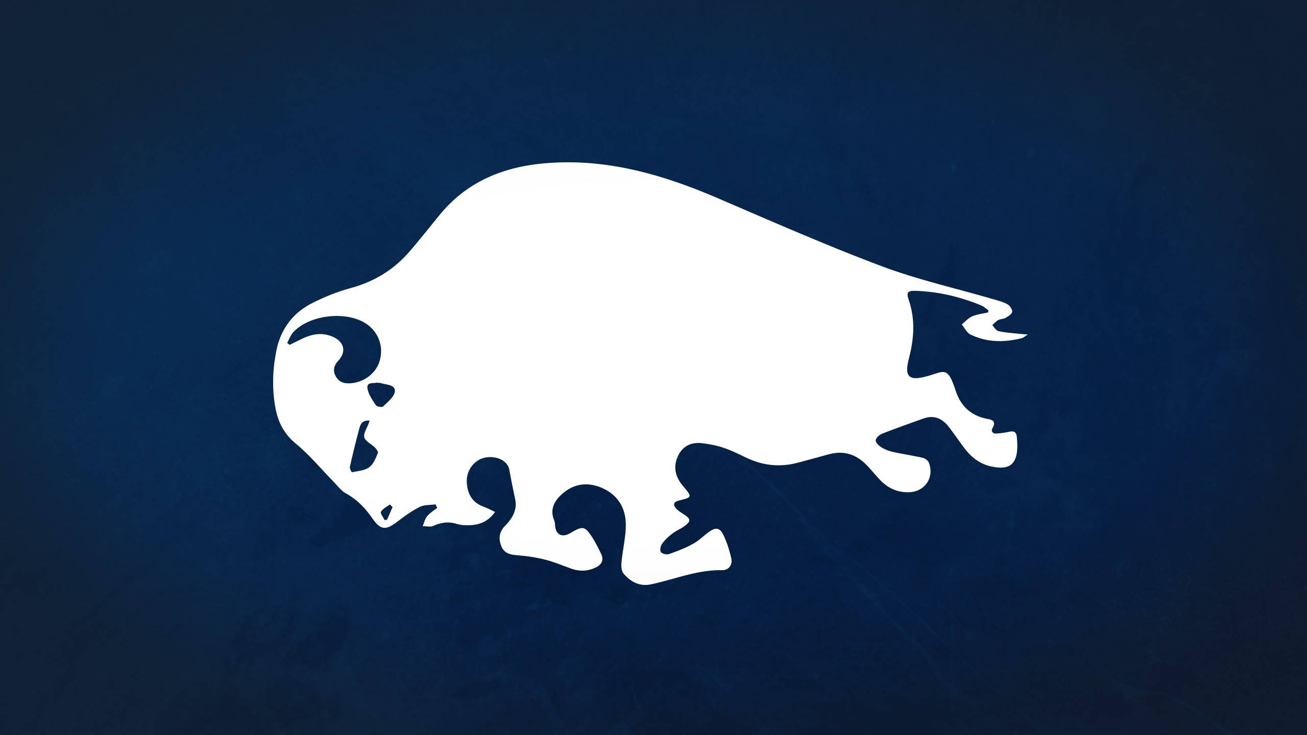 Buffalo Sabres 白色 壁紙 — 一個大膽的白色水牛剪影在紋理深藍色背景上脫穎而出。