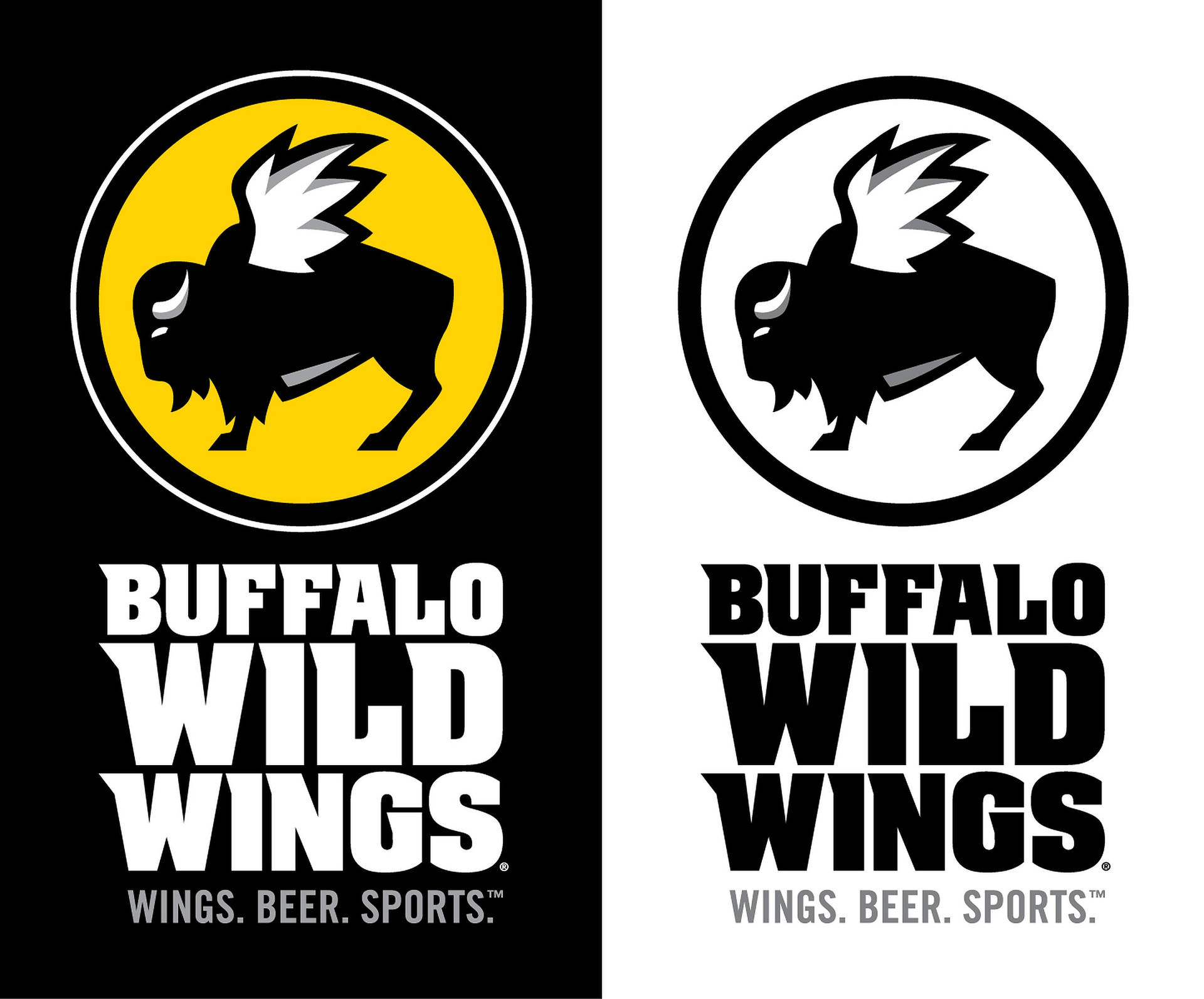 Buffalo Wild Wings 餐廳標誌，圓圈內有帶翅膀的水牛 — 水牛比爾 壁紙