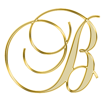 金色草書字母 C B 壁紙