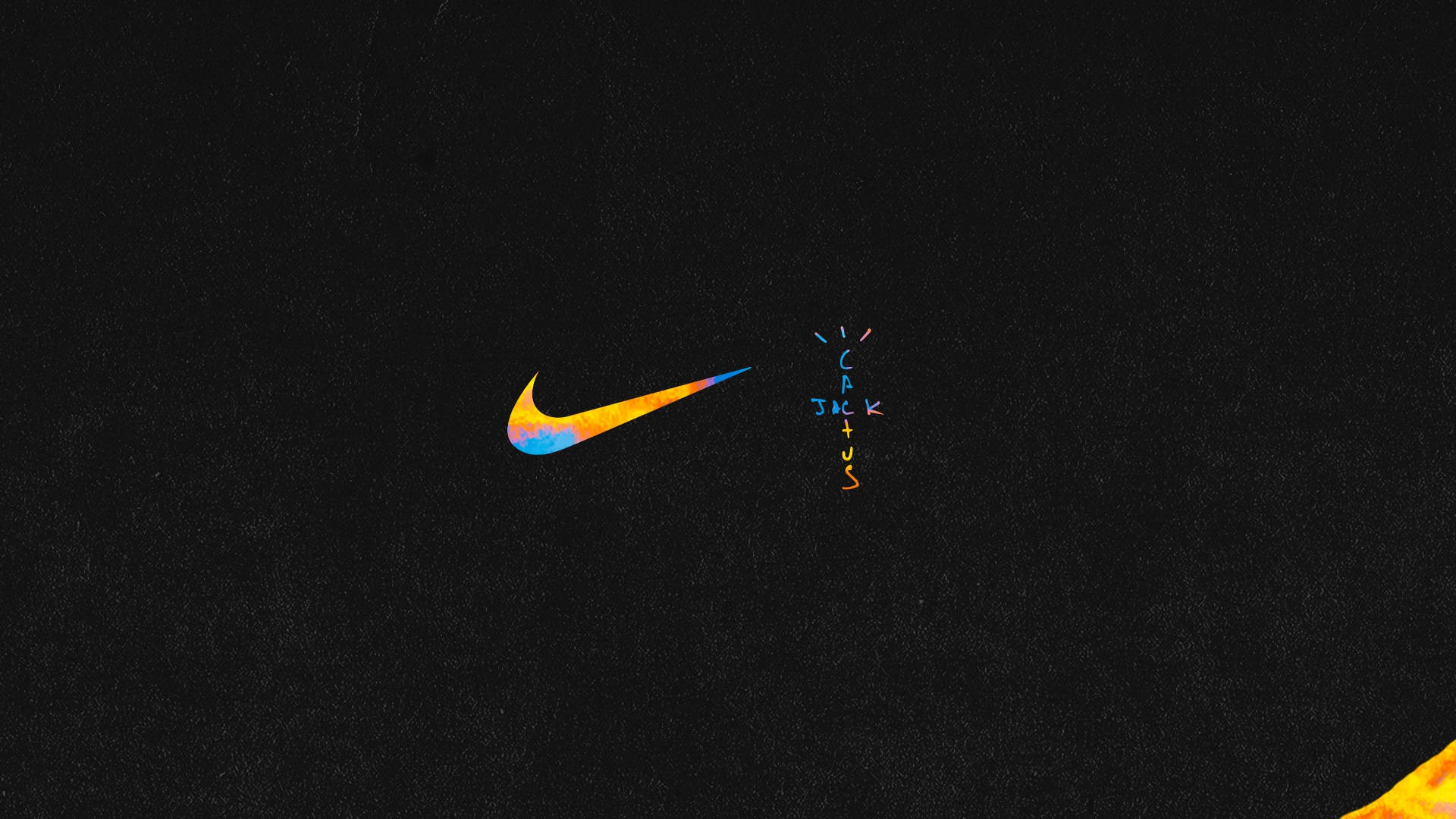 Nike標誌與「Just Do It」文字在黑色紋理背景上
