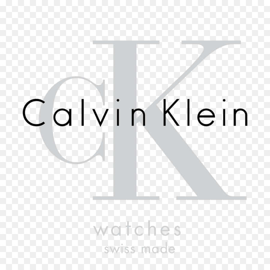 擁抱Calvin Klein的奢華 壁紙 — 透明背景上帶有大型灰色CK字母組合和黑色文字的簡約Calvin Klein標誌。