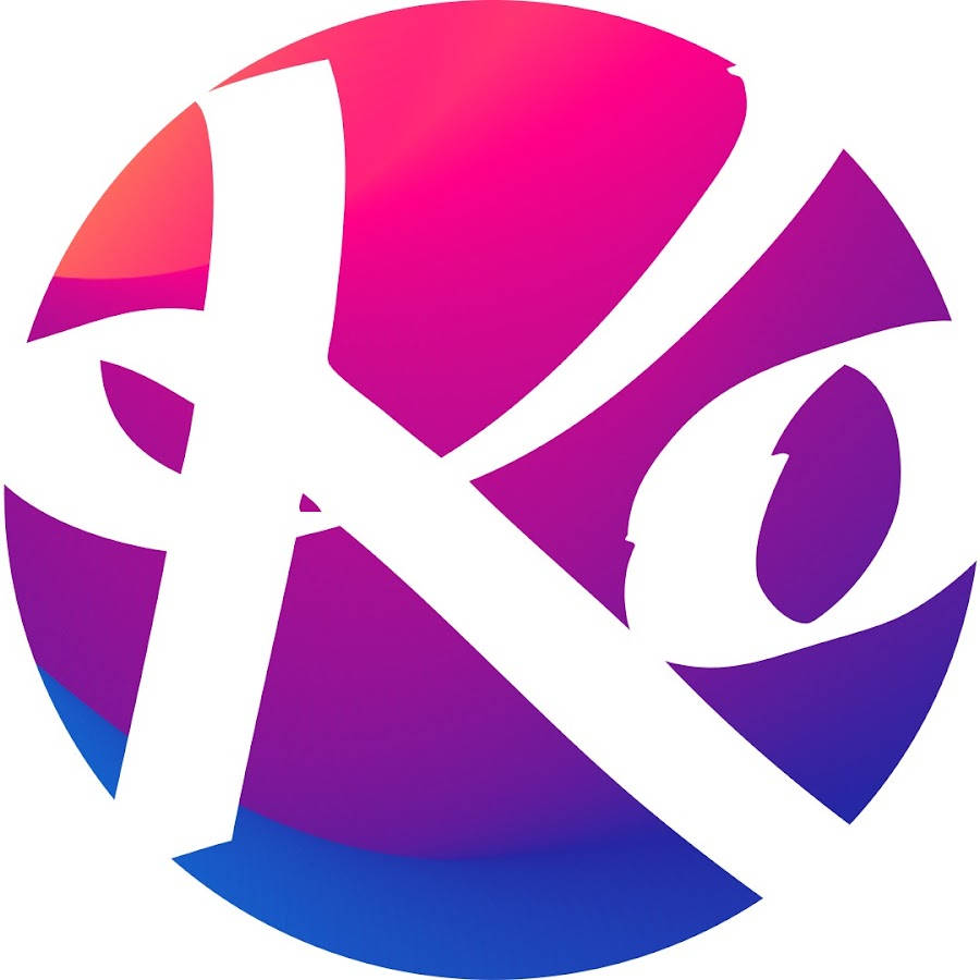 在色彩繽紛的漸變圓圈背景上的粗體白色 XO 標誌。