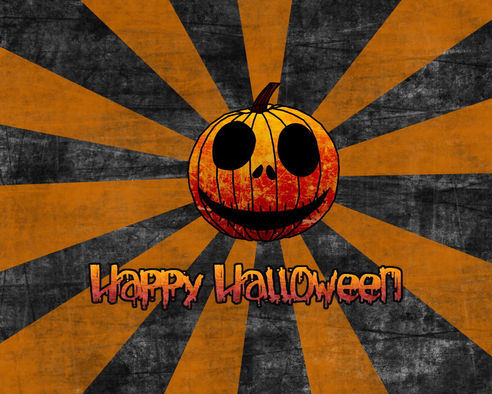 Happy Halloween 南瓜，橙色和黑色太陽爆發背景
