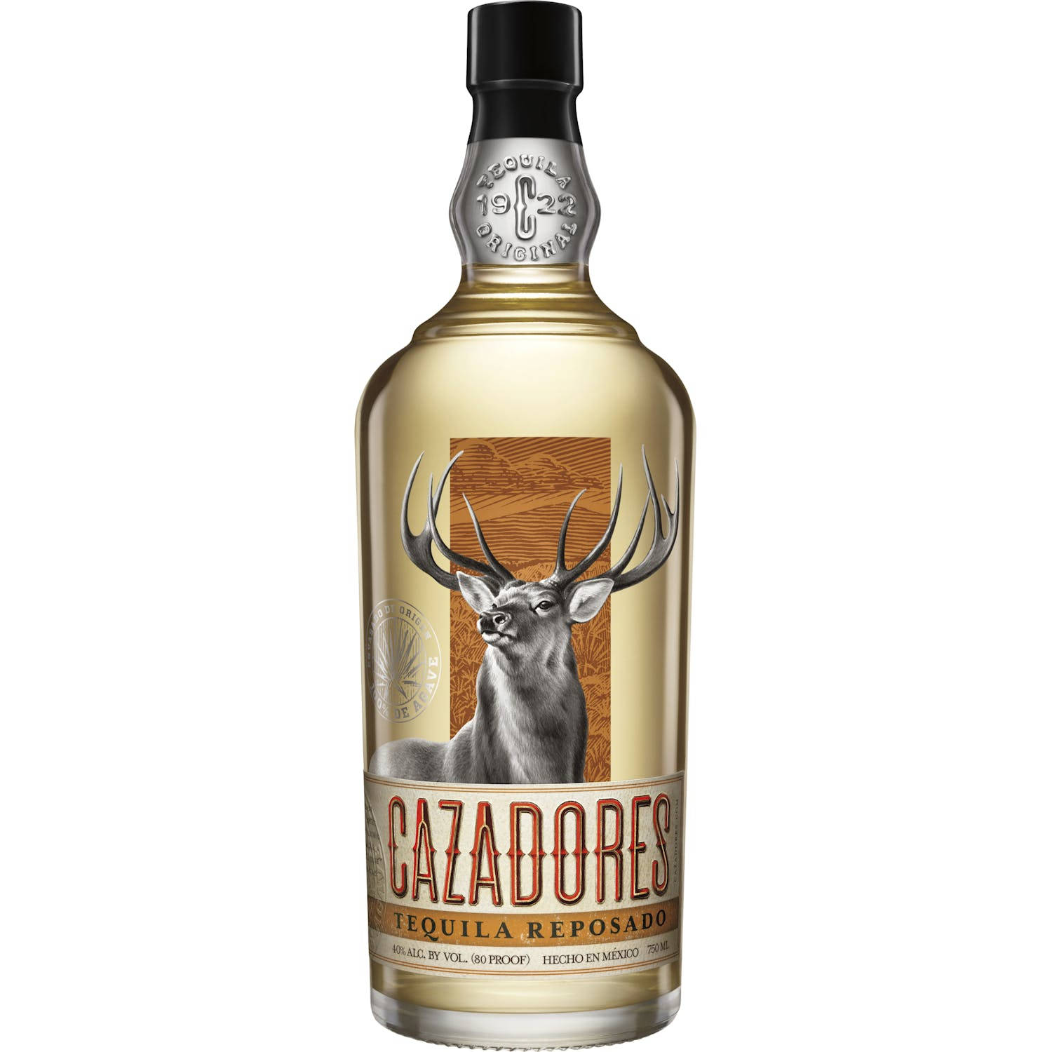 Cazadores Tequila Reposado酒瓶，附雄鹿插圖