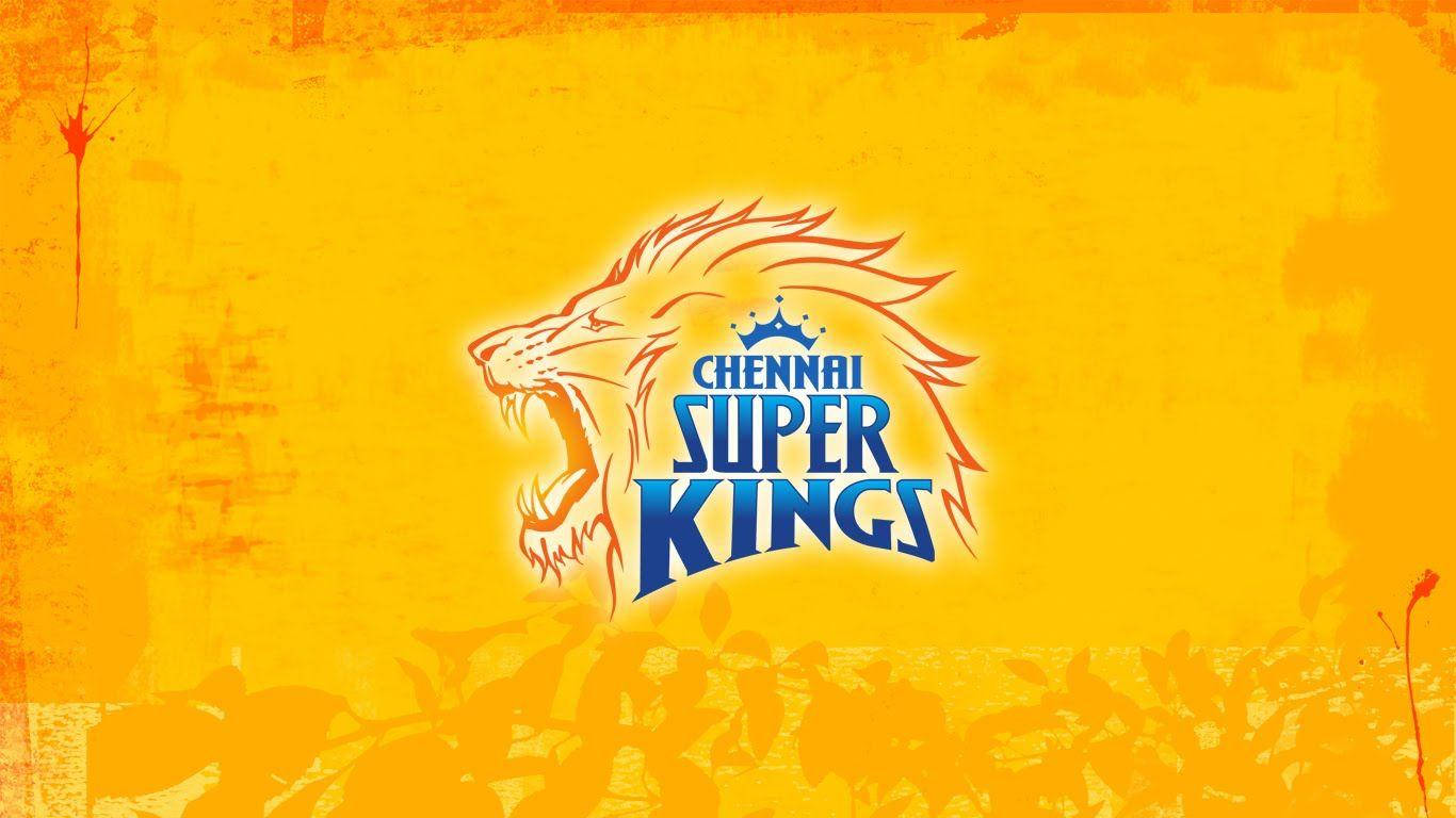 Chennai Super Kings 標誌，在黃色背景上帶有咆哮獅子和皇冠。