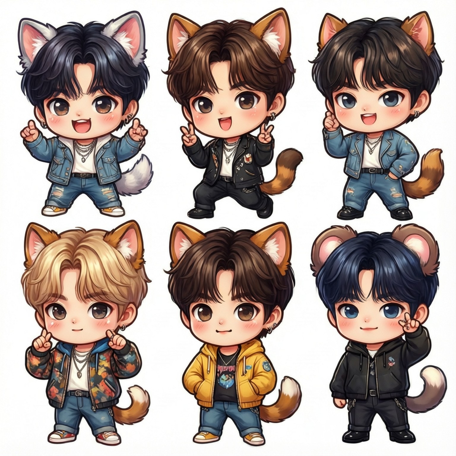 Chibi動物版Enhypen 壁紙