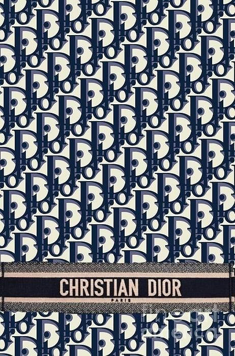 帶有品牌橫幅的Christian Dior字母組合圖案壁紙。