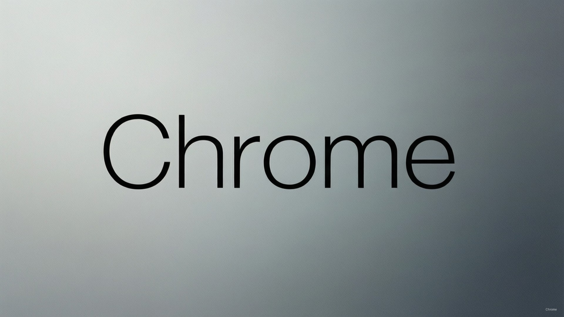 灰色漸變背景上的黑色文字「Chrome」