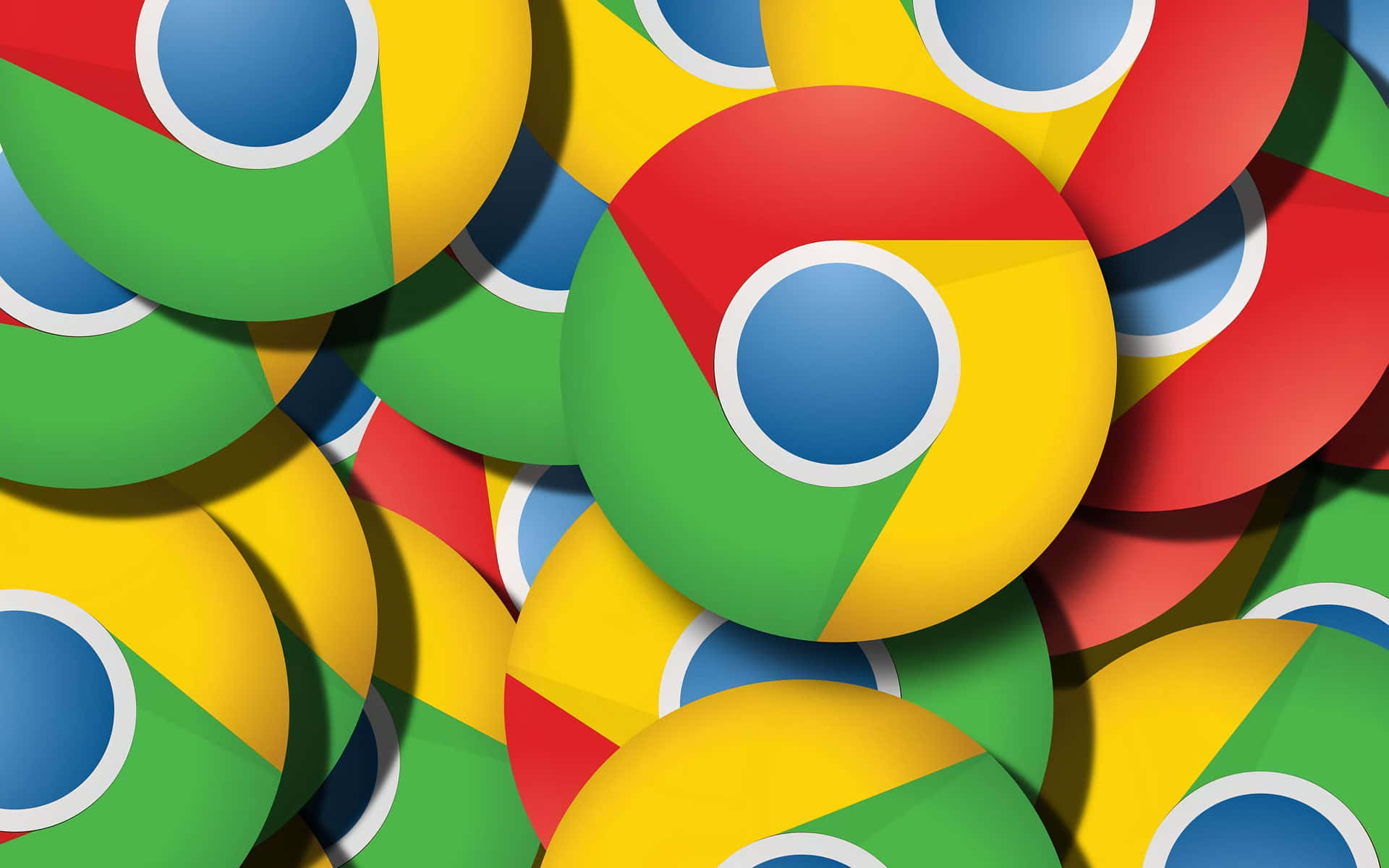 鮮豔顏色的Google Chrome瀏覽器標誌的密集圖案。 — Google Chrome GIF 壁紙
