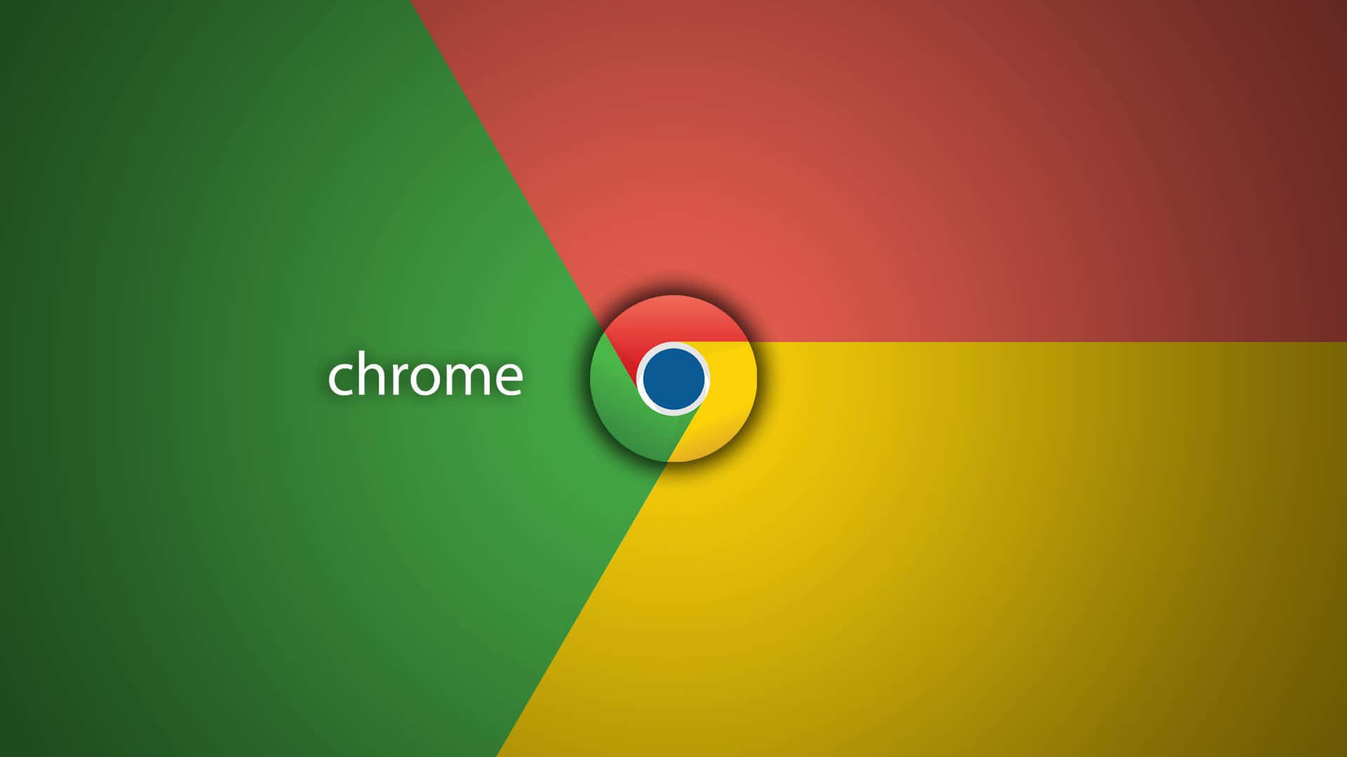 Chrome 瀏覽器標誌在彩色幾何背景上。