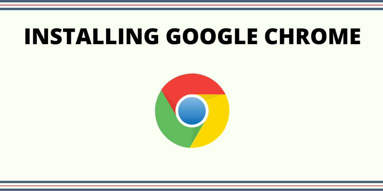 文字安裝google chrome帶有彩色標誌在淺色背景上帶條紋邊框