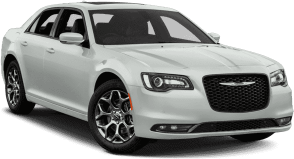 白色 Chrysler 300 車款 2023 壁紙 — 一輛純白色的克萊斯勒轎車，配備時尚合金輪圈和鍍鉻飾件，在攝影棚燈光下展示。