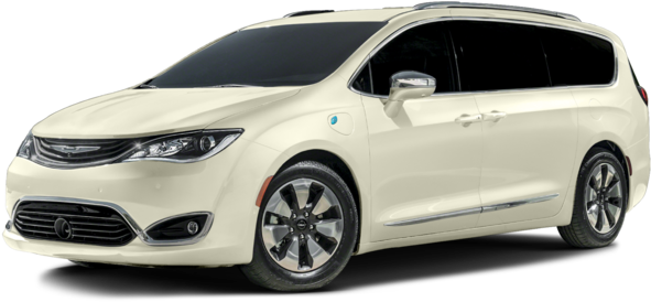 Chrysler Pacifica Hybrid 側面視圖 壁紙 — 一輛時尚的奶油色 Chrysler Pacifica 小型貨車在透明背景上以側面展示。