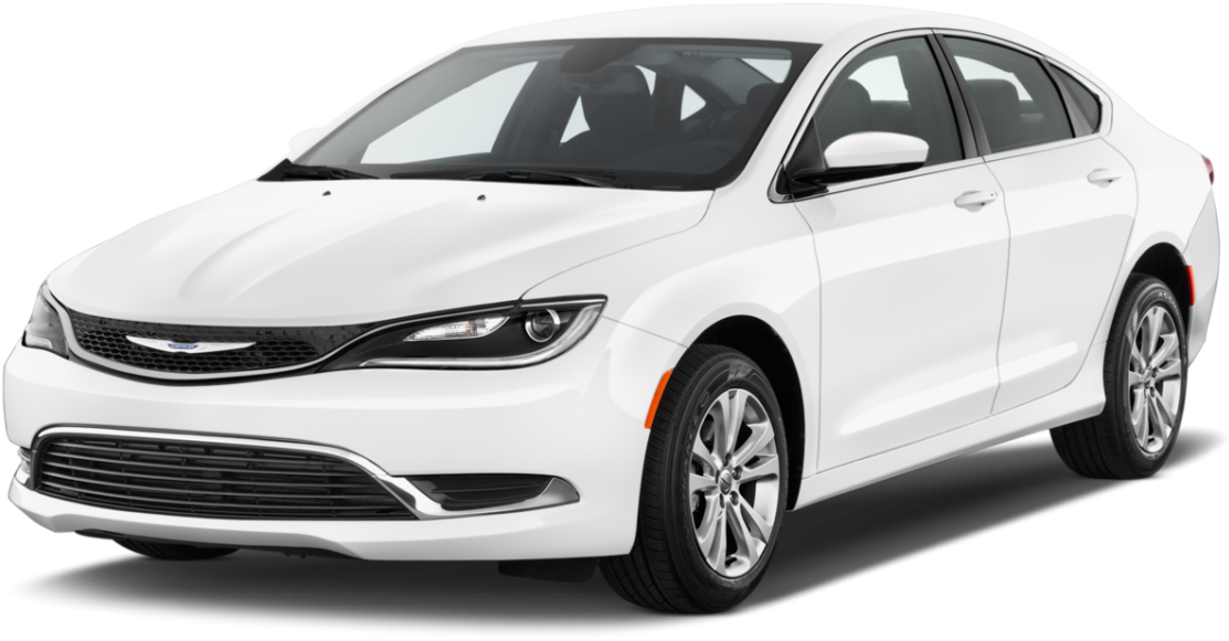 白色 Chrysler 車側影 壁紙 — 一輛純白色的克萊斯勒轎車在透明背景下的攝影棚照片中展示。