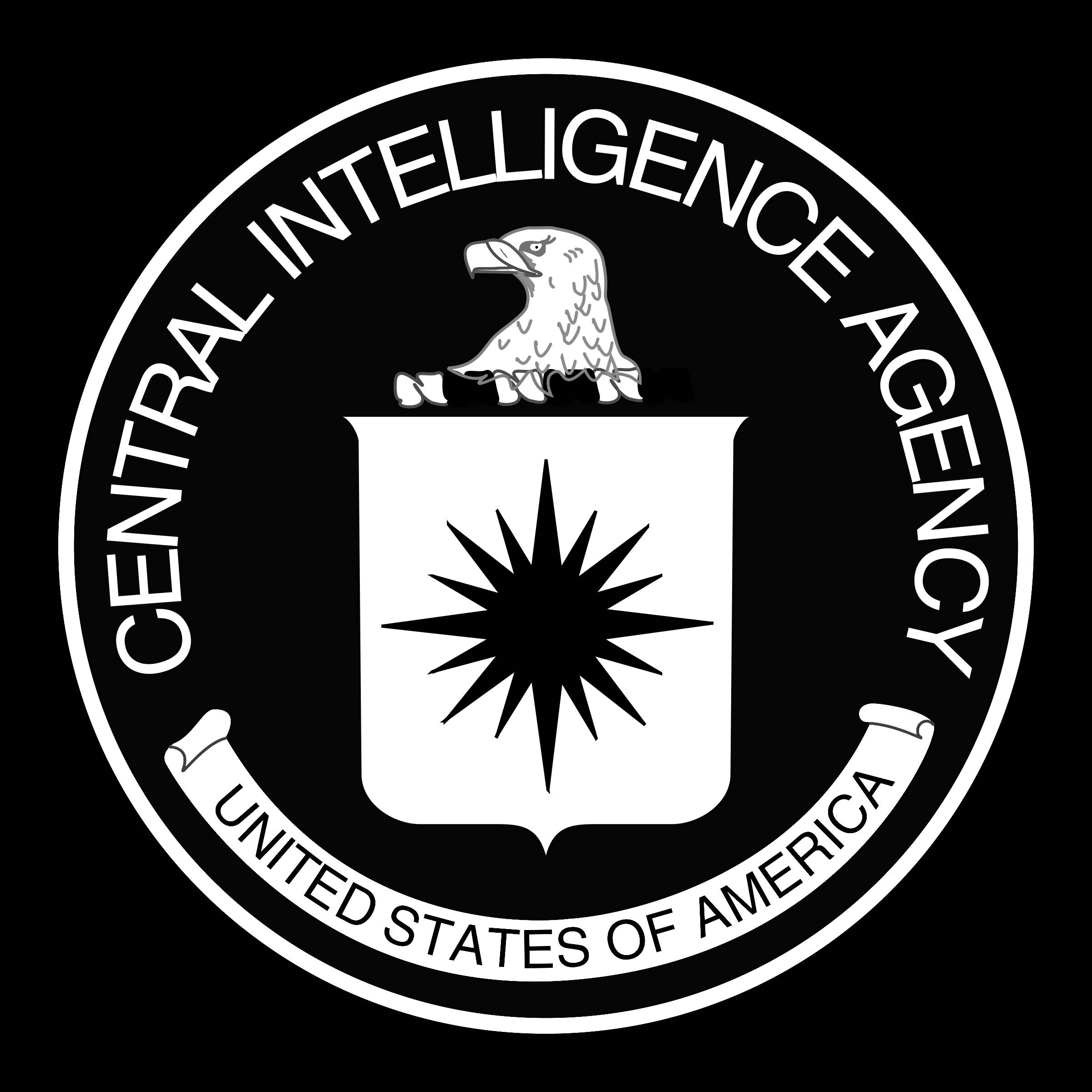 Cia Logo 黑白鷹與太陽圖騰 壁紙 — 中央情報局的黑白官方印章，以鷹和星爆徽章為特色。