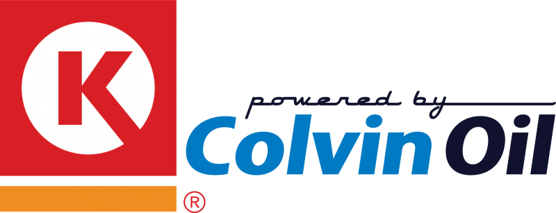 Circle K Colvin Oil 標誌 壁紙 — Colvin Oil 嘅大膽紅白藍標誌，帶有風格化嘅 K 標誌同註冊商標符號。