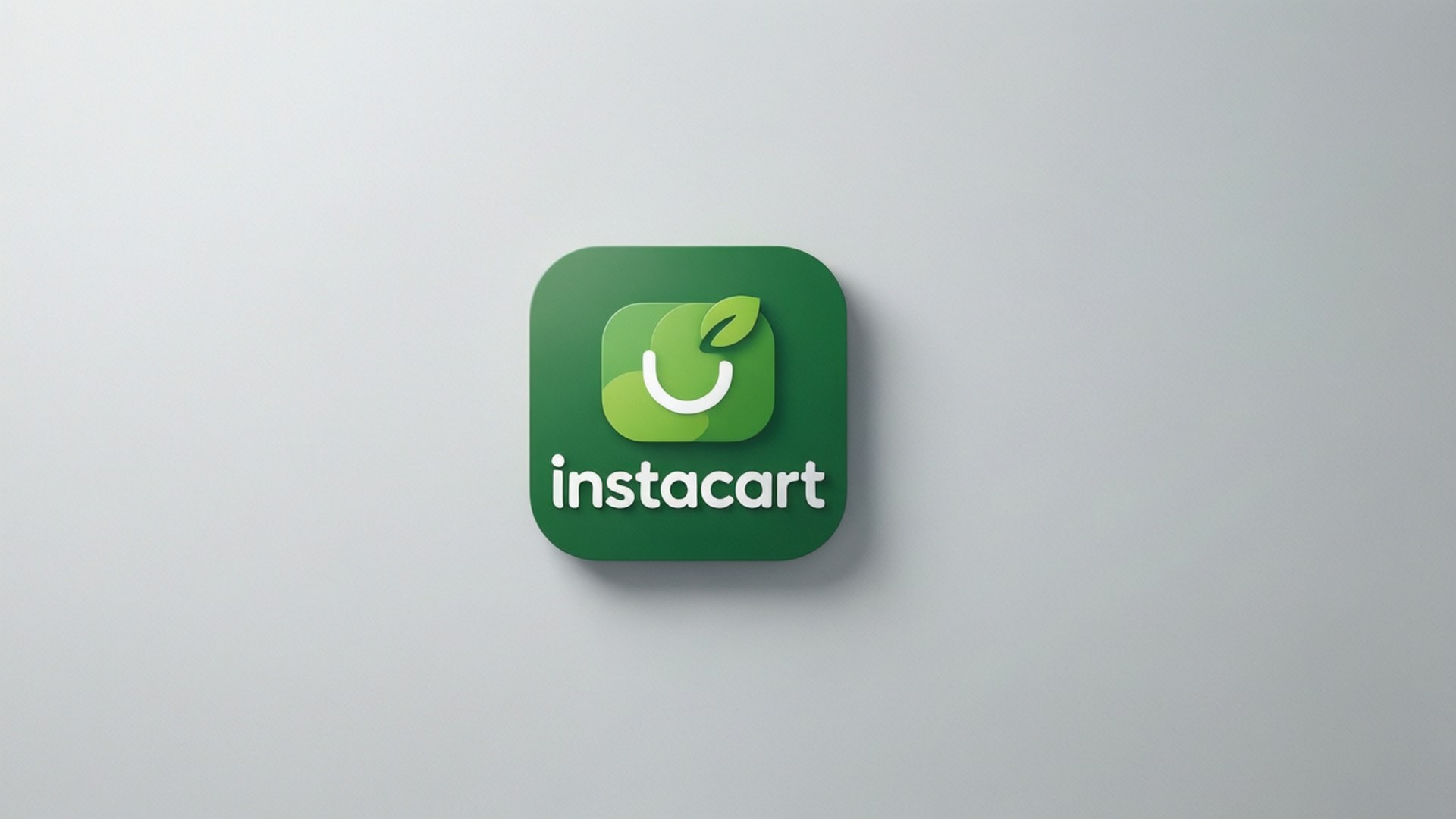 灰色背景上帶有葉子標誌的Instacart應用程式圖示