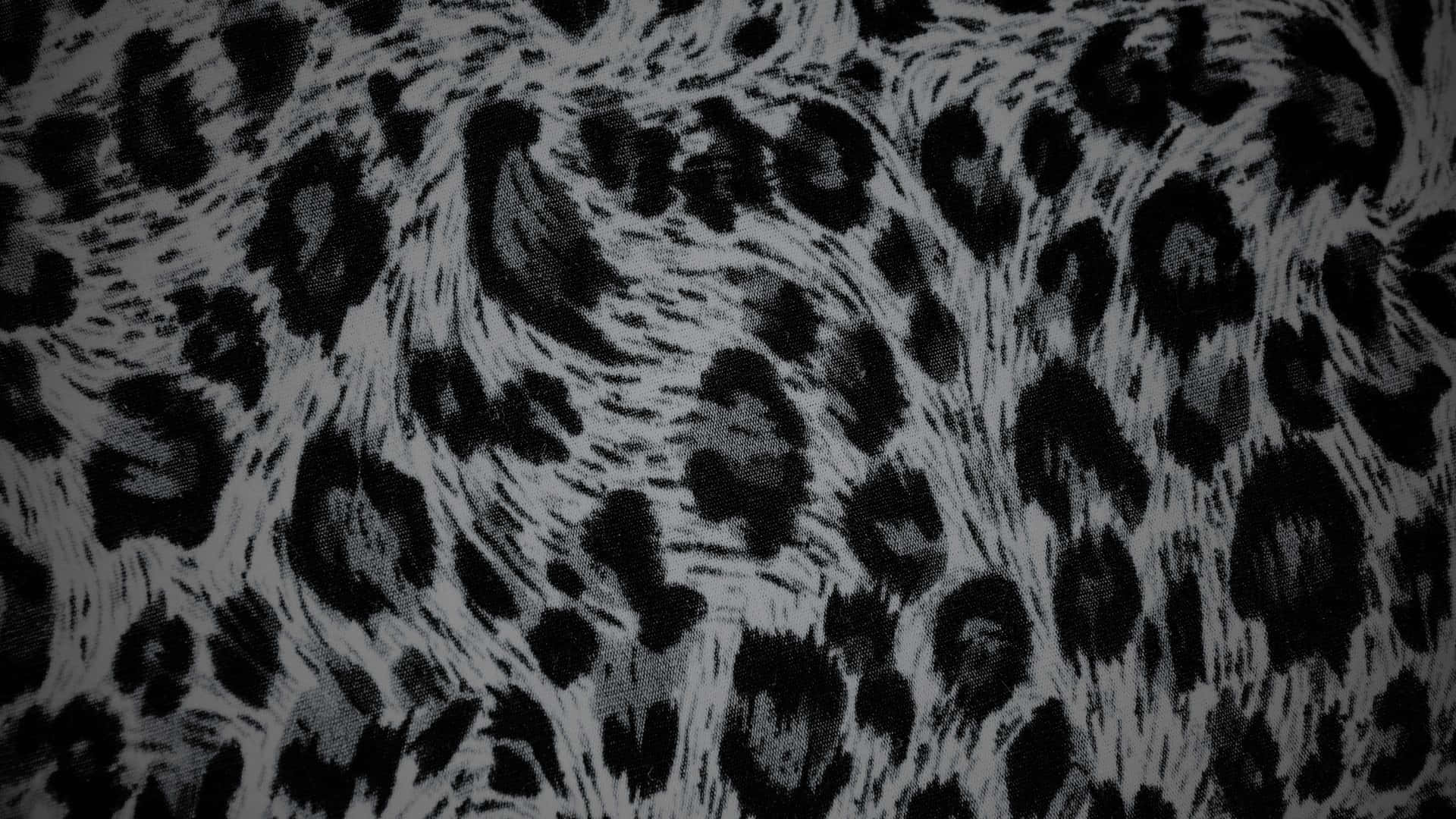  壁紙 — 黑白紋理布料特寫，帶有醒目豹紋斑點圖案和條紋狀毛皮細節。