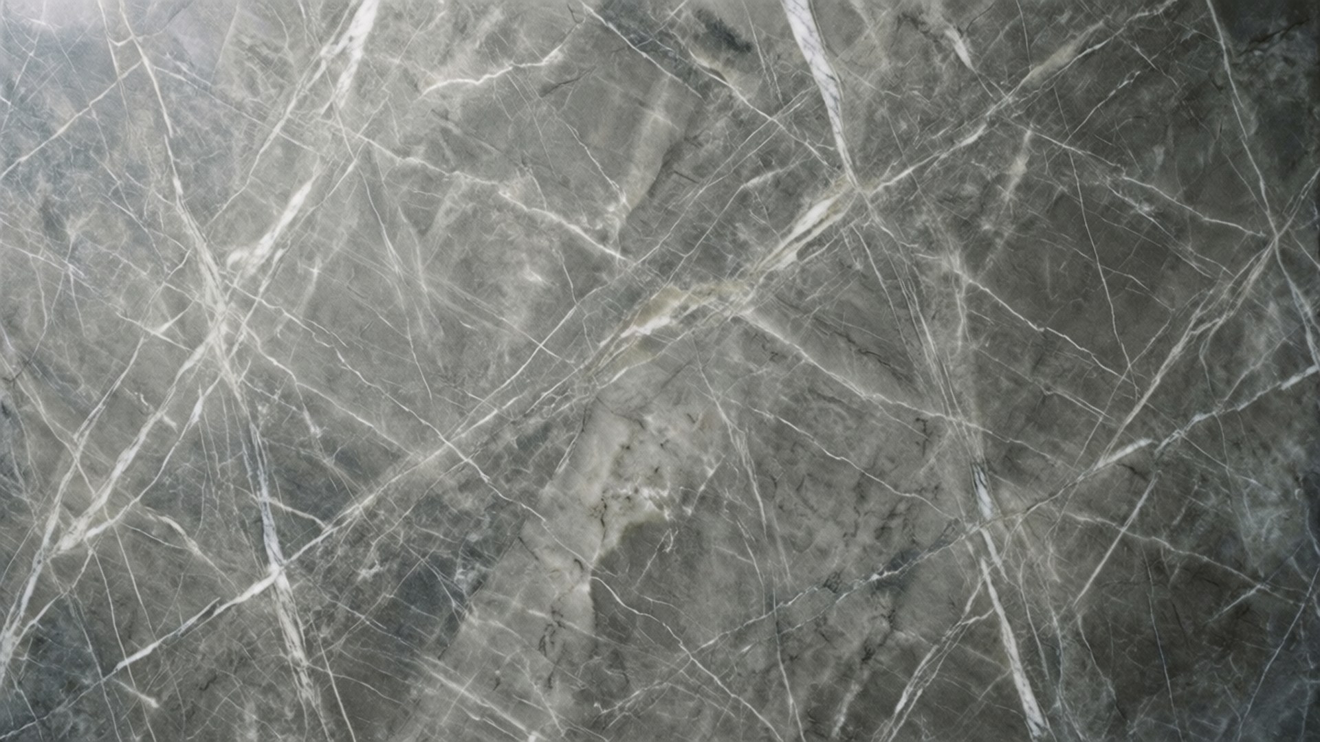 Grey Marble Veins 壁紙 — 深灰色大理石的特寫，帶有複雜的白色紋理和細微質感。