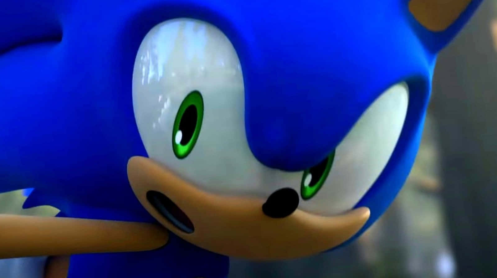 索尼克刺猬——星球上最快最酷的刺猬 壁紙 — Sonic the Hedgehog 嘅特寫，有強烈嘅綠色眼睛同堅定嘅表情。